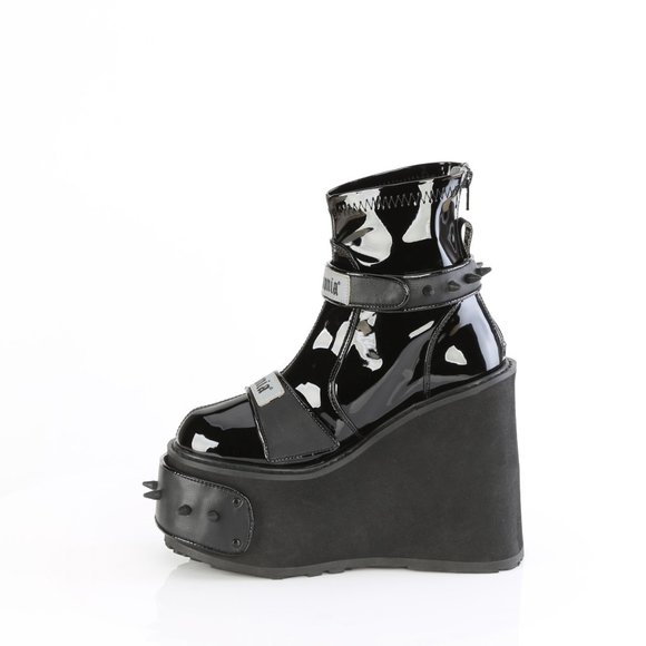 Demonia Transformer 808 Black Platform Ankle Boots with Interchangable Harnesses - Picture 3 of 5